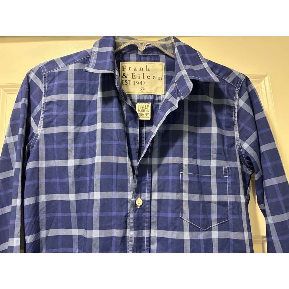 FRANK & EILEEN Blue Plaid Barry Button Down Shirt Top Size XS